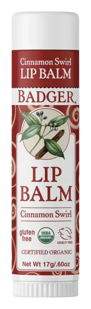 Badger Holiday Jumbo Lip Balm Cinnamon Swirl