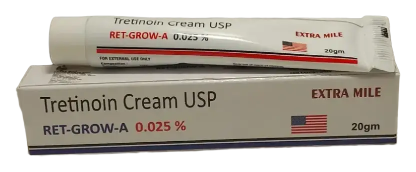 Extra Mile Ret-Grow-A 0.025% Tretinoin Cream USP