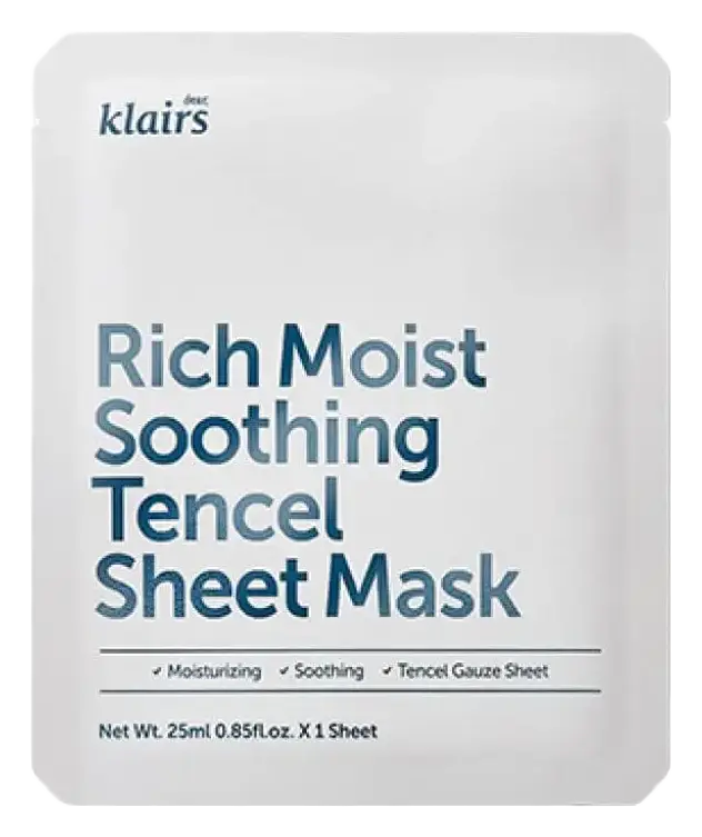 Dear, Klairs Rich Moist Soothing Tencel Sheet Mask