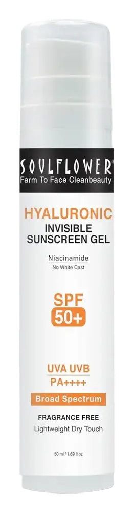 Soulflower Hyaluronic Invisible Sunscreen Gel SPF 50+