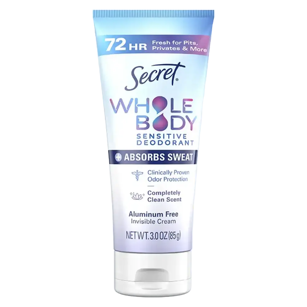 Secret Whole Body Sensitive Aluminum Free Invisible Cream Deodorant Completely Clean