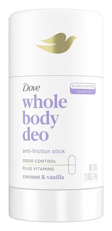 Dove Whole Body Deodorant Anti-Friction Stick Coconut & Vanilla