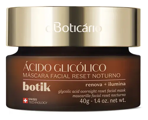 O Boticário Máscara Facial Reset Noturno Ácido Glicólico Botik