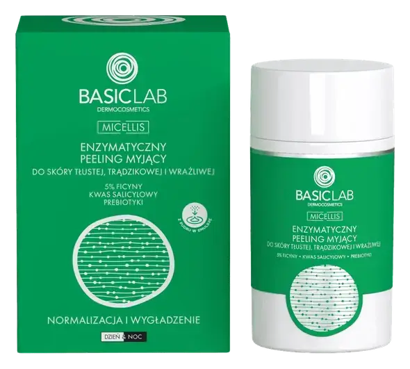 BasicLab Enzymatyczny Peeling Myjący Do Skóry Tłustej, Trądzikowej I Wrażliwej