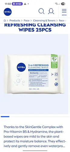 Nivea Refreshing Cleansing Wipes