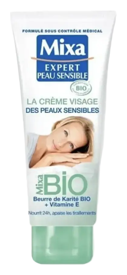 Mixa La Crème Visage Des Peaux Sensibles Beurre De Karité Bio + Vitamine E