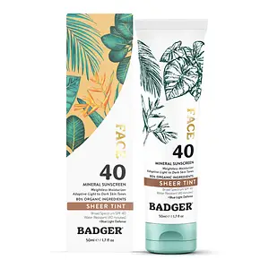 Badger Tinted Face Mineral Sunscreen SPF 40