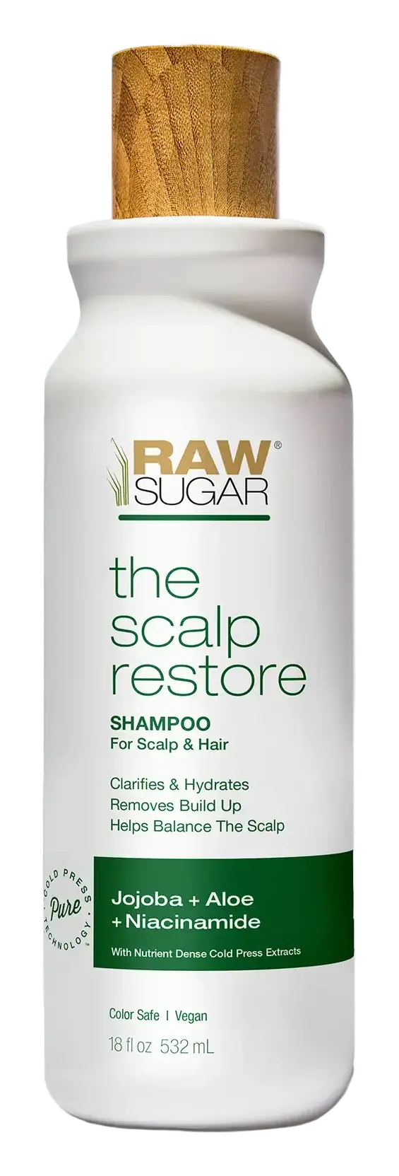 Raw Sugar The Scalp Restore Shampoo With Jojoba + Aloe + Niacinamide