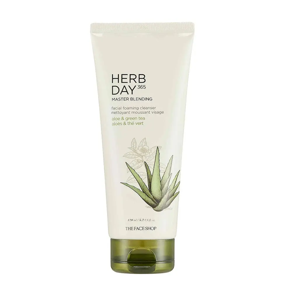 The Face Shop Herb Day 365 Foaming Cleanser - Aloe & Green Tea