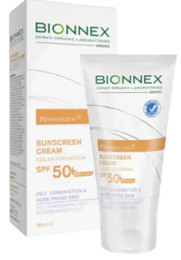 Bionnex Preventiva Sunscreen Cream SPF 50+ Oily, Combination, Acne-Prone Skin