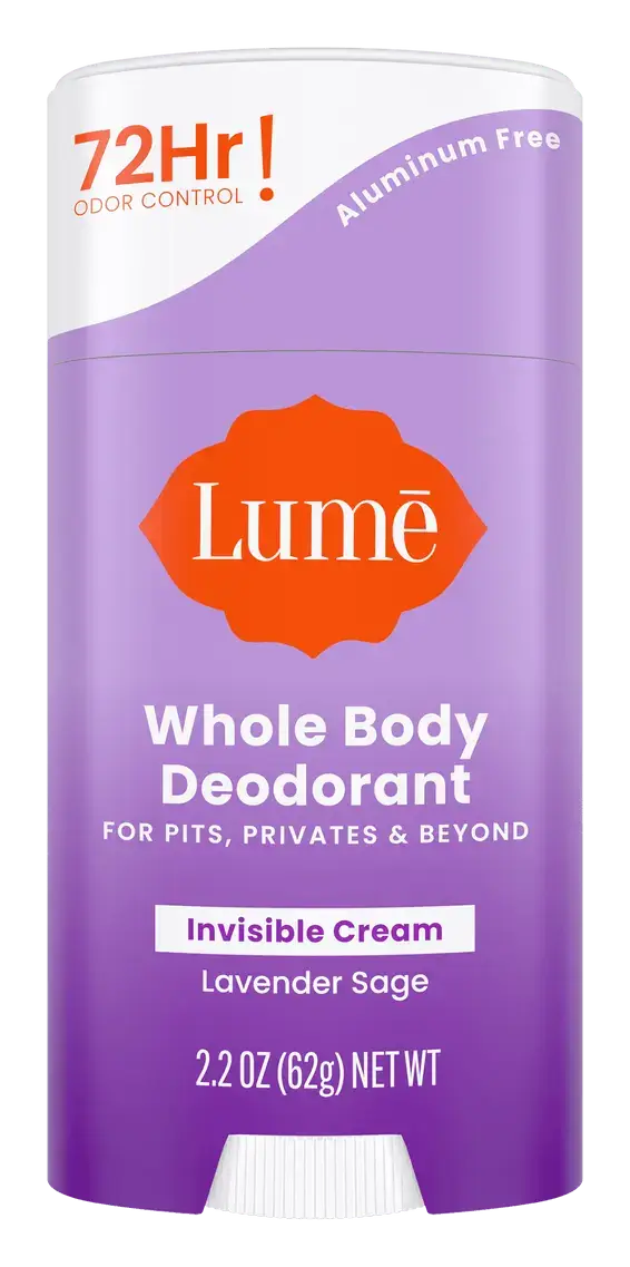 Lume Whole Body Deodorant Invisible Cream Stick Lavender Sage