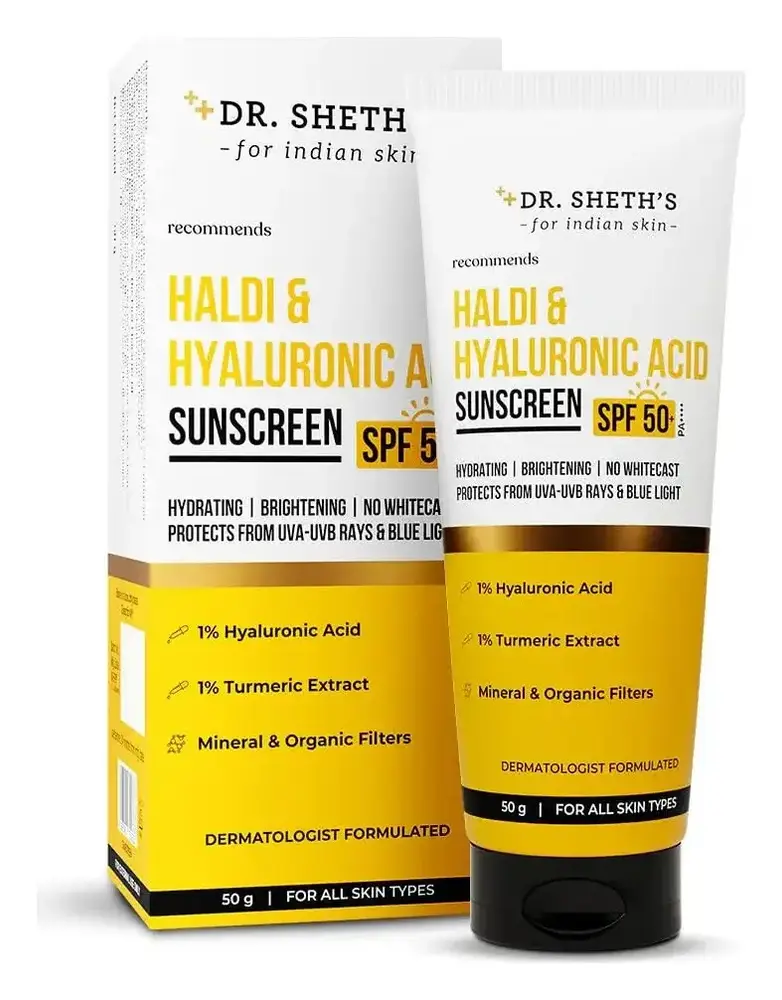 Dr. Sheth's Haldi & Hyaluronic Acid Sunscreen SPF 50+