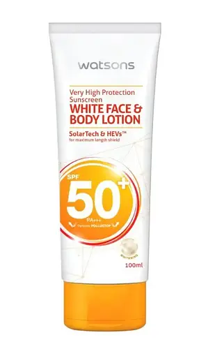 Watsons Very High Protection Sunscreen White Face & Body Lotion SPF50+ PA+++