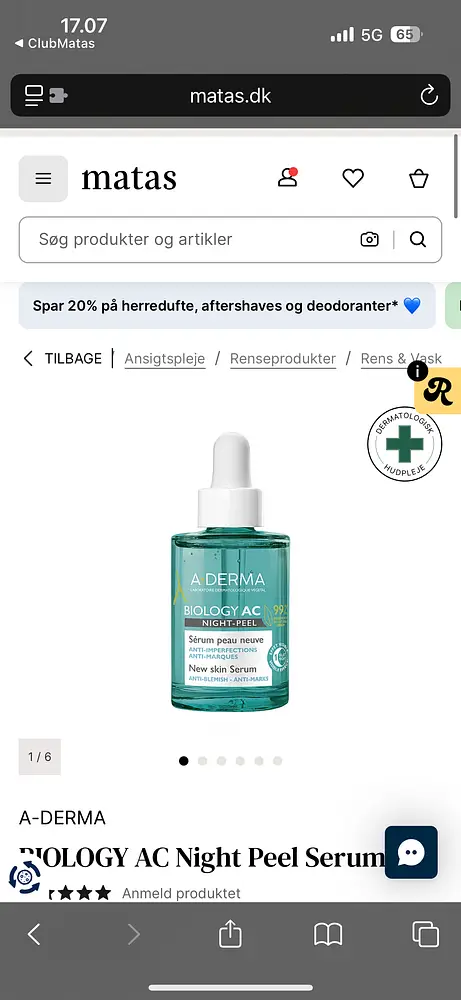 A-derma Biology AC Night Peel Serum