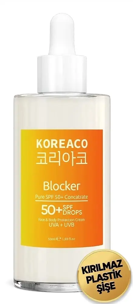 Koreaco Blocker 100% Pure SPF 50+ Water Resistant High UVB+UVA Protection 50ml Sun Serum