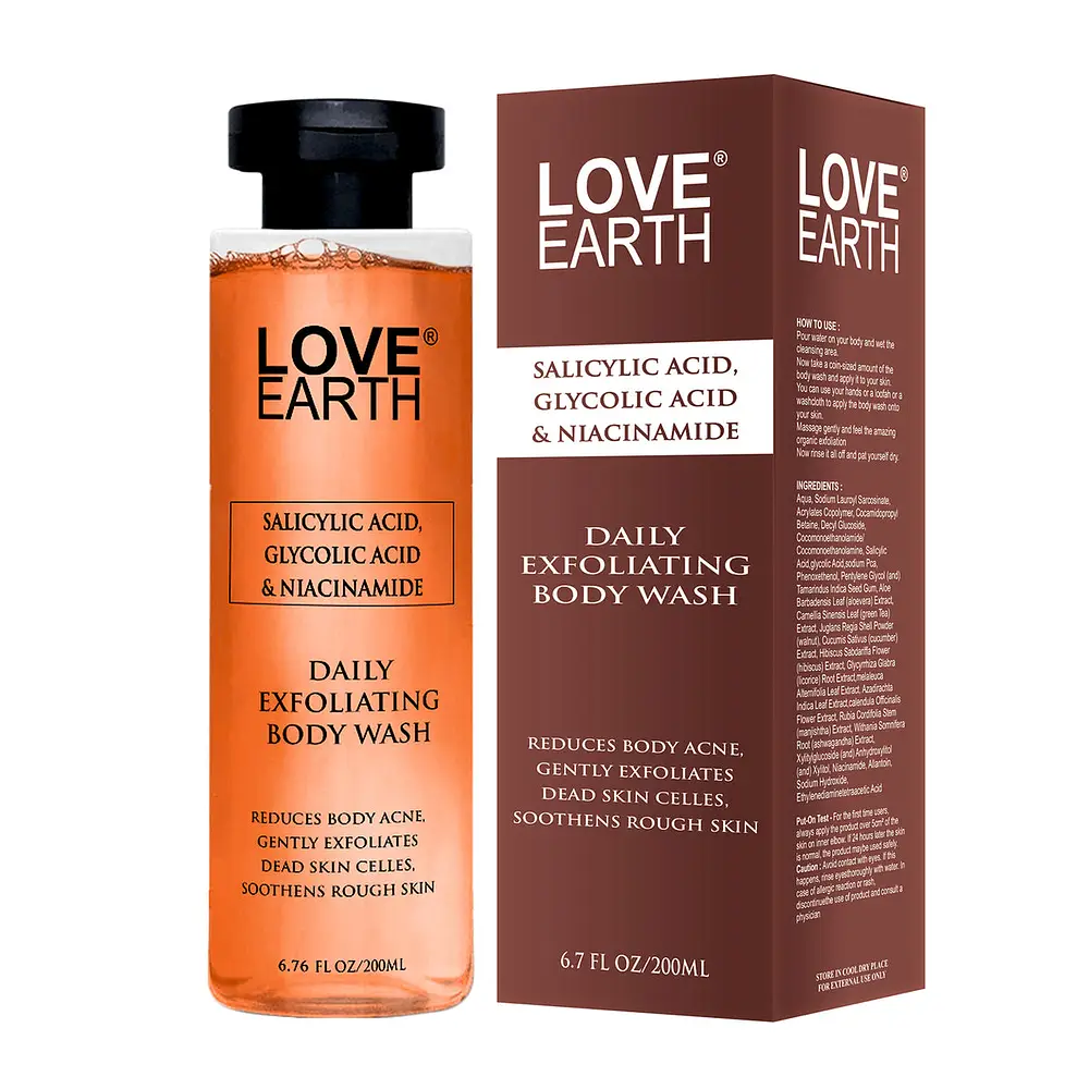 Love Earth Salicylic Acid, Glycolic Acid & Niacinamide Daily Exfoliating Body Wash