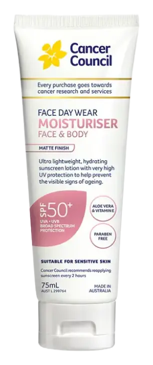 Cancer Council Face Daywear Moisturiser Invisible SPF50+