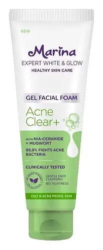 Marina Expert White & Glow Gel Facial Foam - Acne Clear+