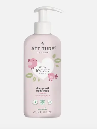 ATTITUDE baby leaves 2-in-1 Shampoo & Body Wash, Fragrance Free