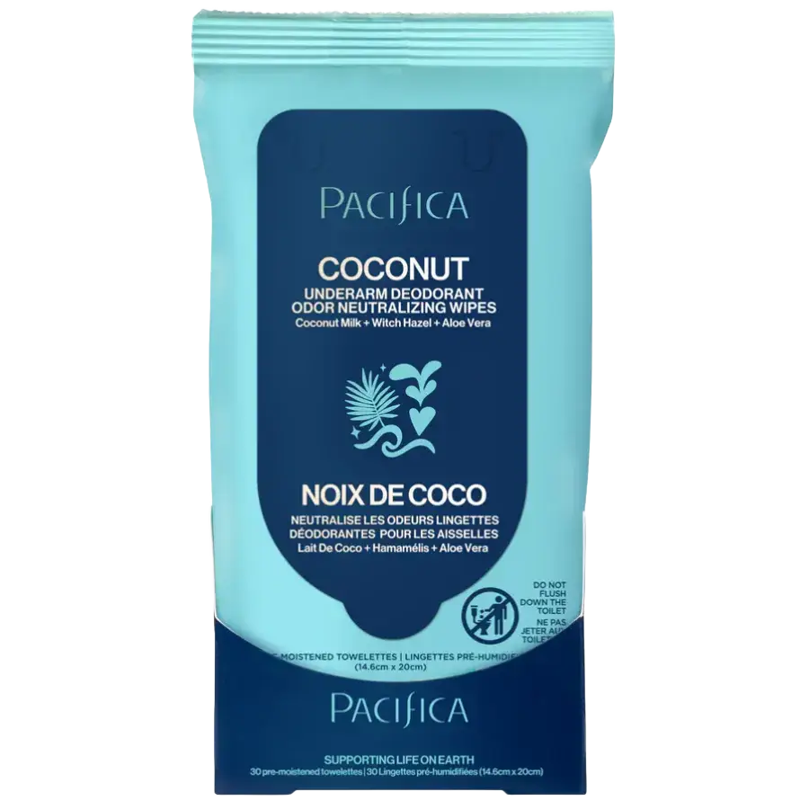 Pacifica Coconut Milk & Essential Oils Underarm Deodorant Wipes