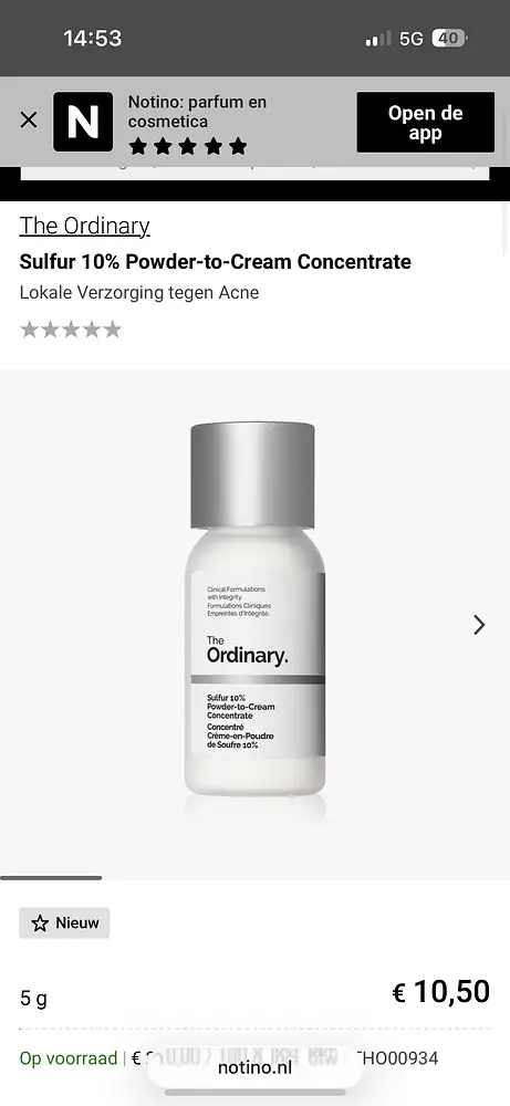 The Ordinary Sulfur 10% Powder-to-Cream Concentrate