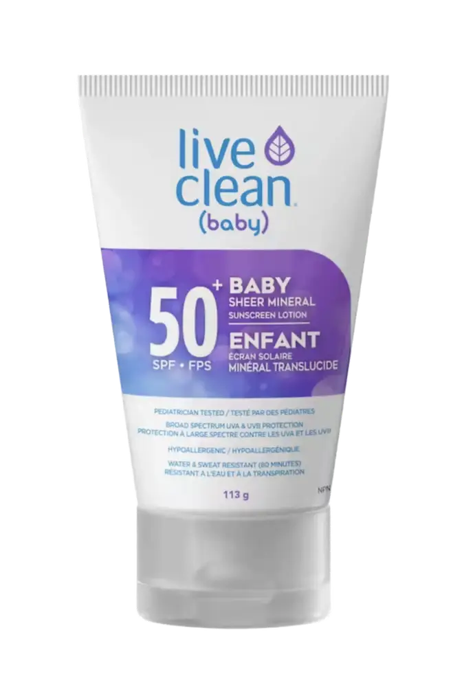 Live Clean Baby Sheer Mineral Sunscreen Lotion SPF 50+