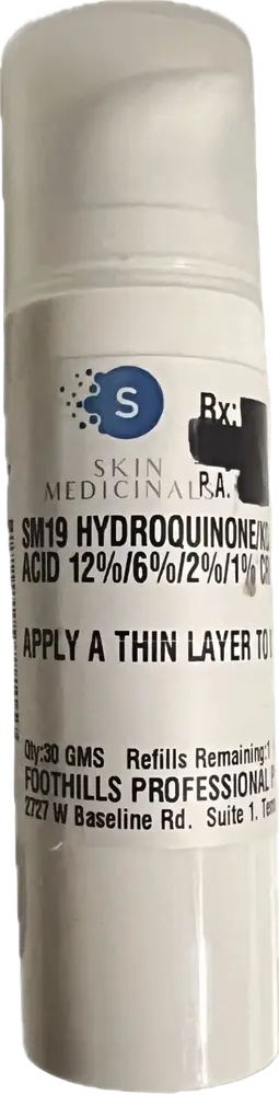 Skin Medicinals SM19 Hydroquinone 12%/6%/2%/1% Cream