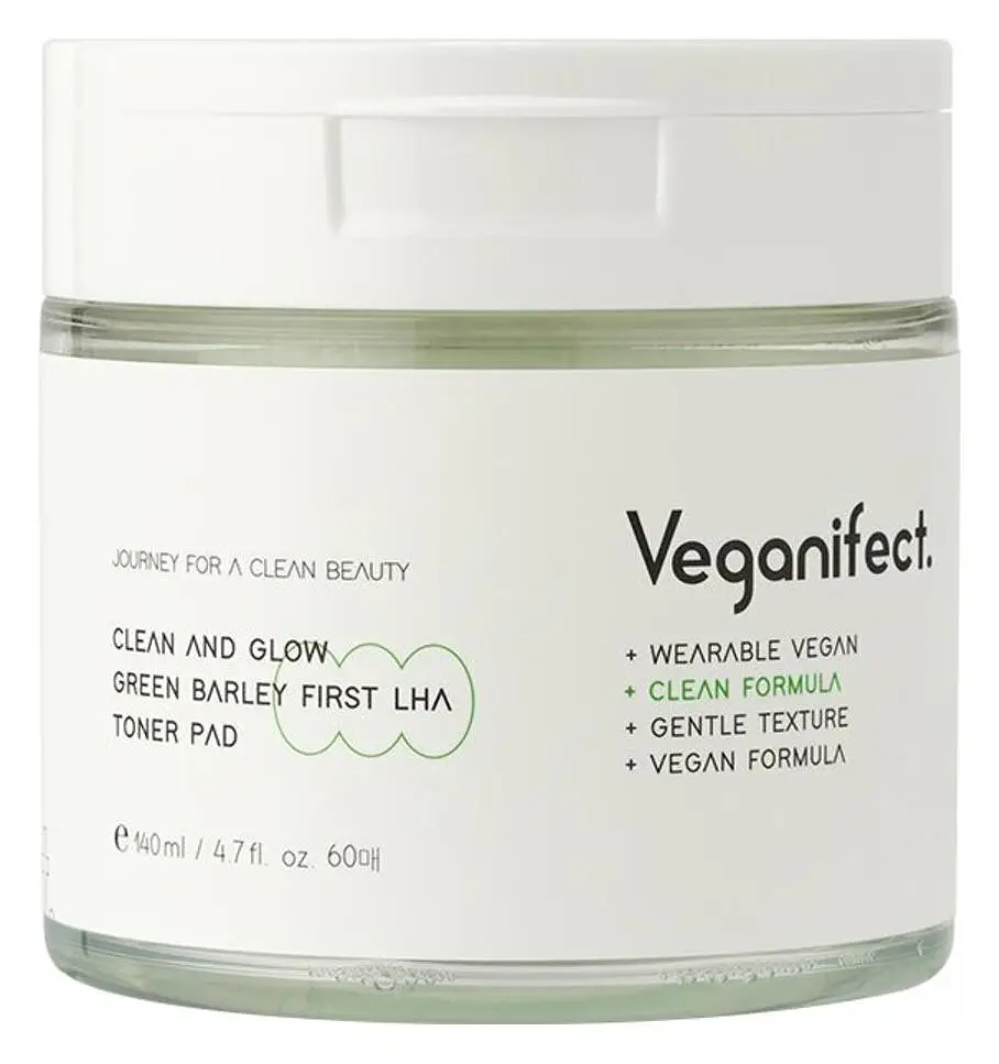 Veganifect Clean And Glow Green Barley First LHA Toner Pad
