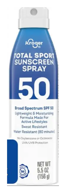 Kroger Total Sport Sunscreen Spray Broad Spectrum SPF 50