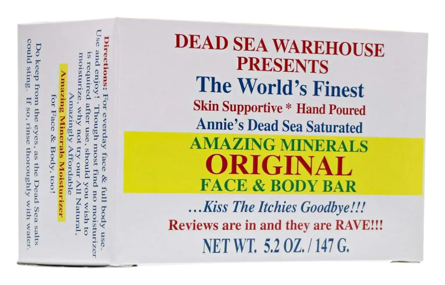 Dead Sea Warehouse Amazing Minerals Original Face And Body Bar