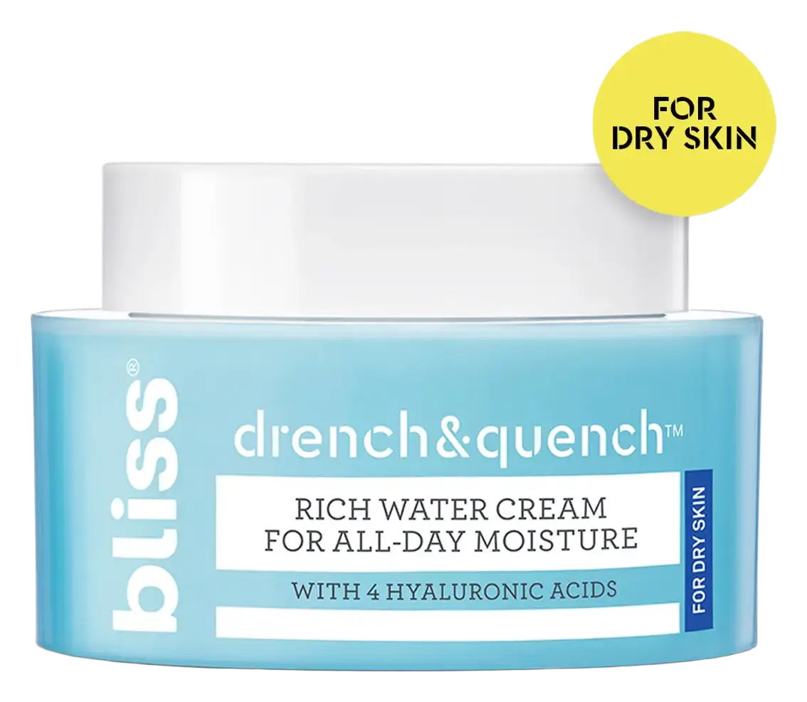 Bliss Drench & Quench For Dry Skin Rich Water Cream For All-Day Moisture
