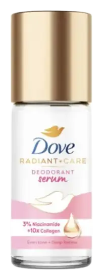 Dove Radiant + Care Deodorant Serum Roll 3% Niacinamide + 10x Collagen