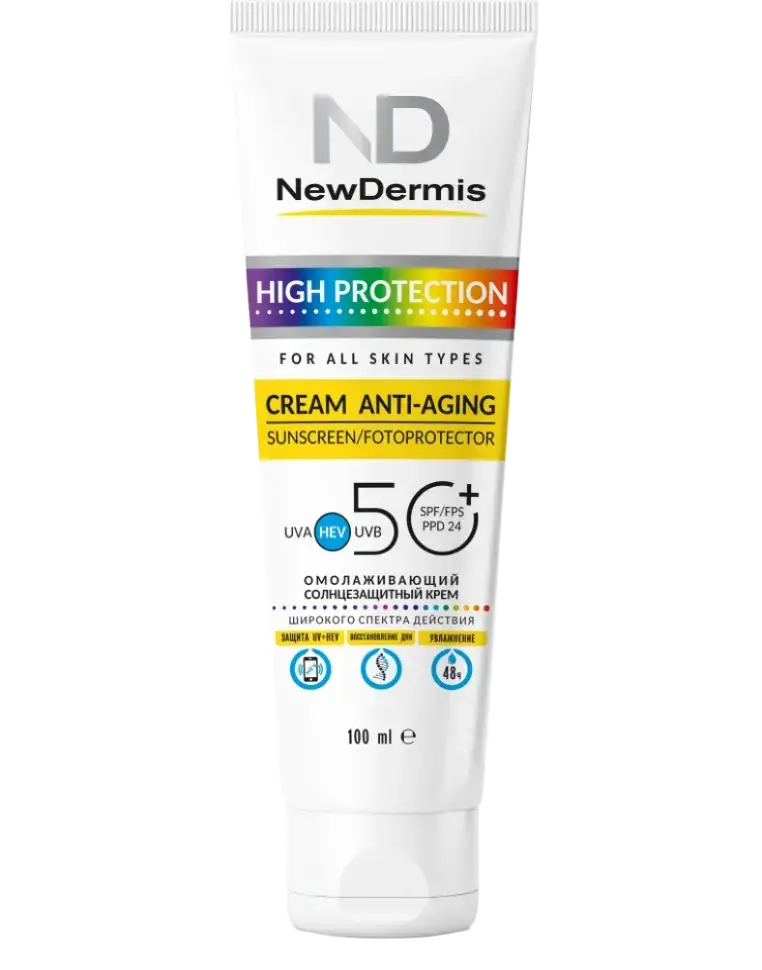 Newdermis High Protection Cream Anti-Aging Sunscreen SPF 50+