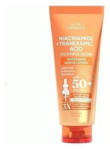 Luxe Organix Niacinamide + Tranexamic Acid Youthful Glow Whitening Serum Lotion SPF 50+