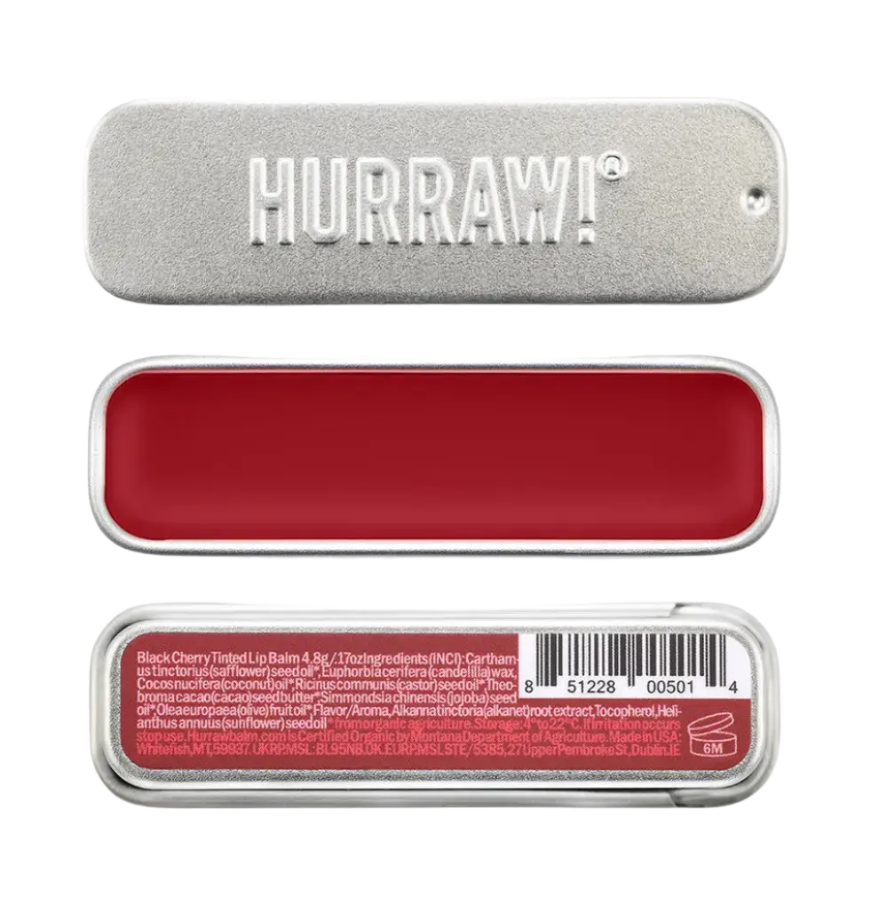 Hurraw! Slim Slider Tin Tinted Lip Balm Black Cherry