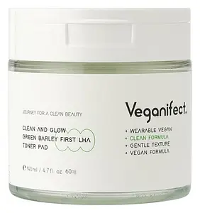 Veganifect Clean And Glow Green Barley First LHA Toner Pad
