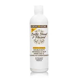 Creme of Nature Butter Blend & Flaxseed Double Duty Detangle & Slip Rinse-Out & Leave-In Flaxseed Conditioner