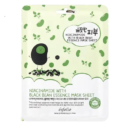 Esfolio Essence Mask Sheet Niacinamide Black Bean