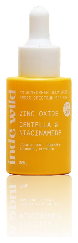 inde wild 12% Zinc Oxide AM Sunscreen Glow Drops SPF 50+ India