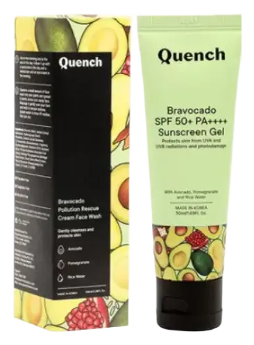 Quench Botanics Bravocado SPF 50+ PA++++ Sunscreen Gel