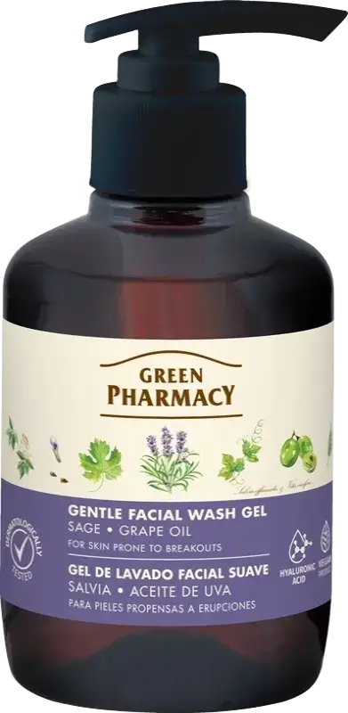 Green Pharmacy Gentle Facial Wash Gel Sage & Grape Oil