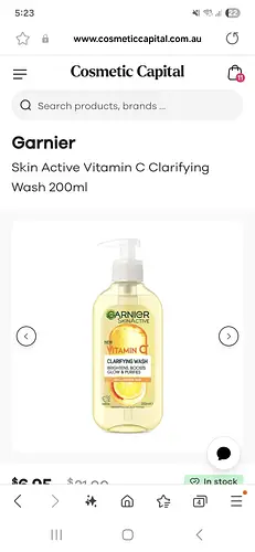 Garnier Skin Active Vitamin C Clarifying Wash