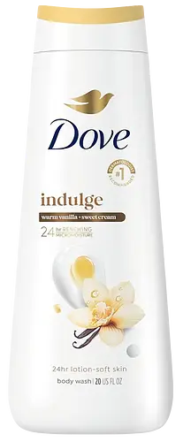 Dove Indulge Warm Vanilla + Sweet Cream 24hr Lotion-Soft Skin Body Wash