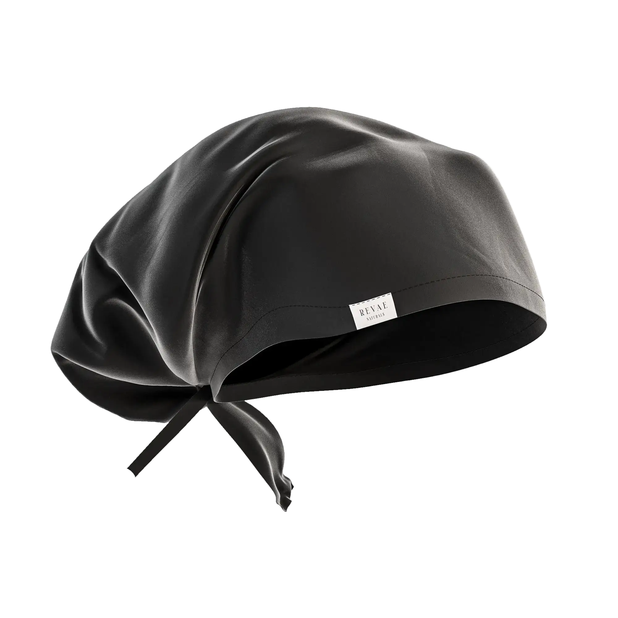 Revae Naturals Silver Ion Silk Hair Bonnet Black