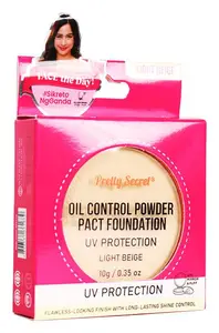 Pretty Secret Oil Control Powder Pact Foundation Light Beige
