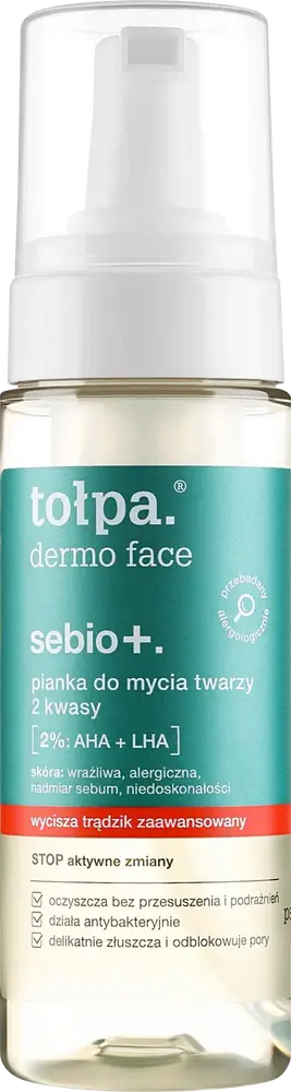 Tołpa Dermo Face Sebio+ Pianka Do Mycia Twarzy 2 Kwasy 2% AHA + LHA