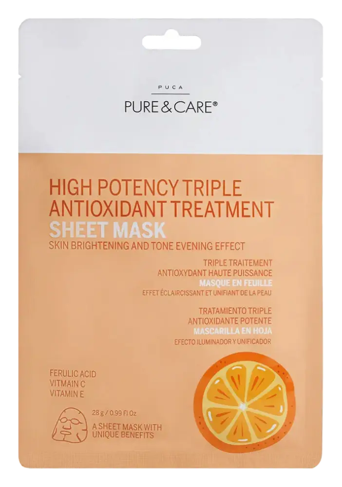 Puca – Pure & Care High Potency Triple Antioxidant Treatment Sheet Mask