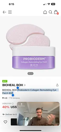 BOH Bio Heal Probioderm Collagen Remodeling Eye Patch 60P