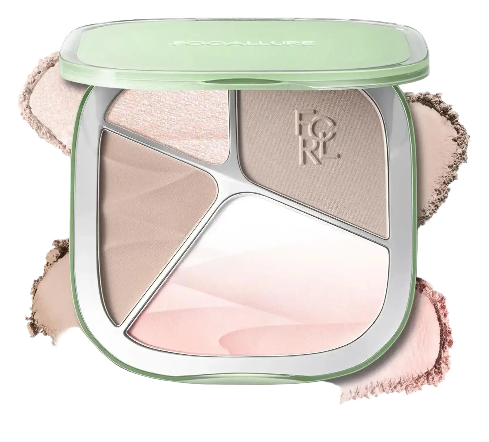 Focallure 4-Color Highlighter Contour Palette BR02 Strawberry Latte