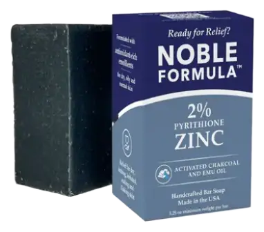 Noble Formula Activated Charcoal + Emu Oil 2% Pyrithione Zinc (ZnP) Bar Soap